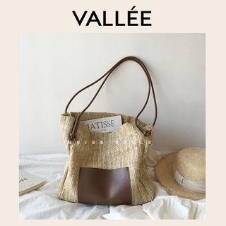 【VALLEE】✨現貨女包✨新款質感購物袋ins復古編織包托特包度假風草編肩背包斜背包大容量手提包包沙灘包子母包