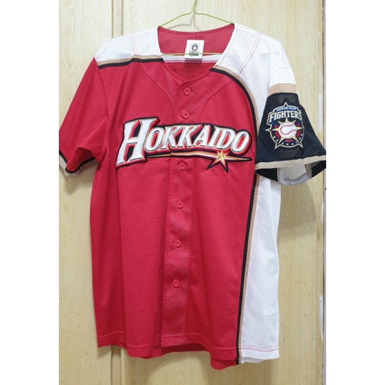 2013年日本北海道火腿鬥士隊～We Love Hokkaido～紅色特別版球衣L號～美津濃Mizuno製