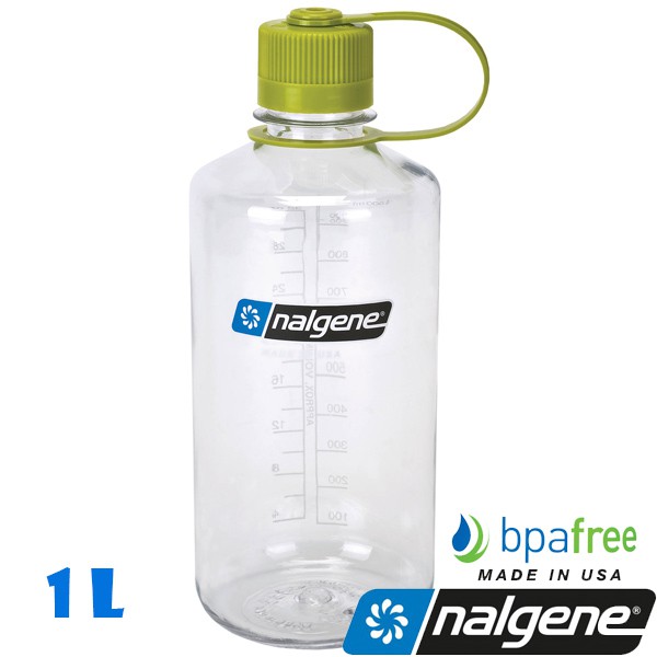 【日之出】 Nalgene 2078-2033透明 1000cc窄嘴運動水壺 隨身瓶/Bpafree不含雙酚A/美國製造