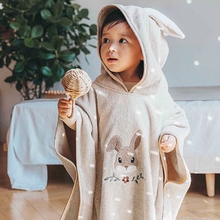B14現貨·寶寶浴巾▪️韓國小熊 森林兔連帽斗篷浴袍 兒童 嬰兒洗澡毛巾 純棉吸水