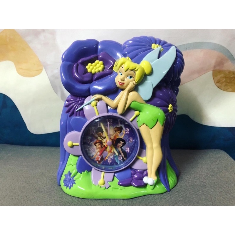 正版 2009 Disney 迪士尼 奇妙仙子 彼得潘 小飛俠 小叮噹 公仔場景 時鐘 存錢筒