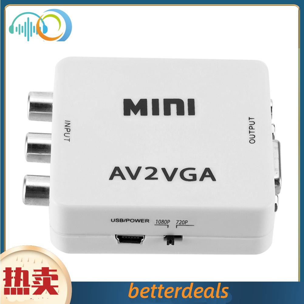 AV轉VGA轉換器 機頂盒視頻轉顯示器轉換線監控轉VGA 顯示器看電視