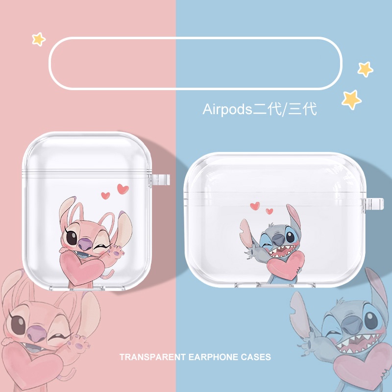 史迪奇airpods蘋果耳機套情侶airpods2代3代透明保護殼新款軟殼airpodspro保護套
