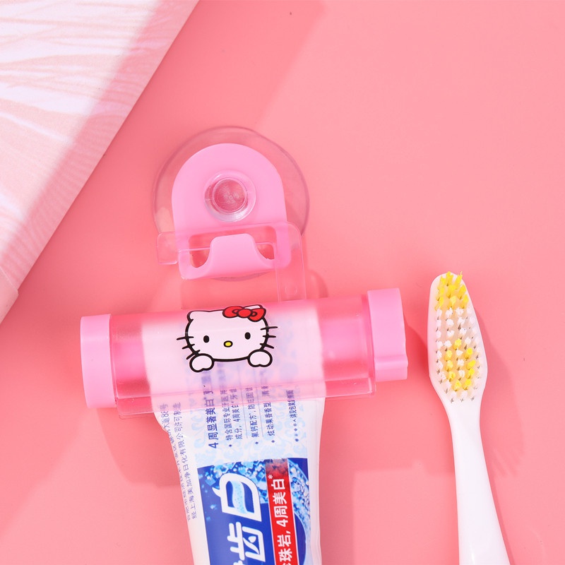 HelloKitty擠牙膏器 吸盤可掛式擠牙膏器卡通洗面乳牙膏手動擠壓器