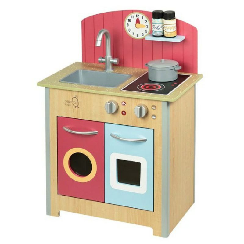 【Teamson】全新 小廚師波爾多木製兒童廚房玩具(附湯鍋、調味瓶)