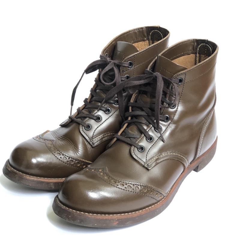 美國製二手美品RED WING 8127 BROGUE RANGER BOOTS 褐色雕花牛津皮鞋工作靴 8.5D含鞋盒