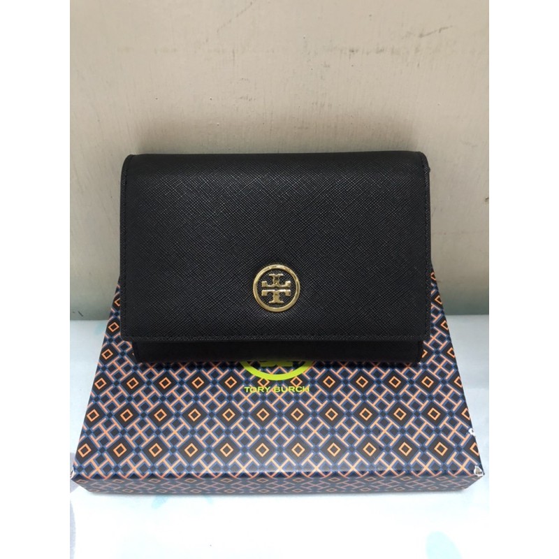 Tory burch 皮夾 短夾 中夾 tb 防刮十字紋牛皮錢包