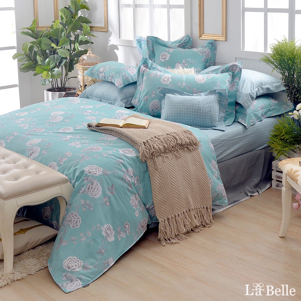 La Belle 100%精梳純棉 兩用被床包組 雙/加/特 格蕾寢飾 綠茵沁香 防蹣抗菌 吸濕排汗 純棉