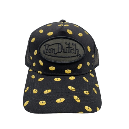 Von Dutch Black Yellow Cat Eye Trucker Hat