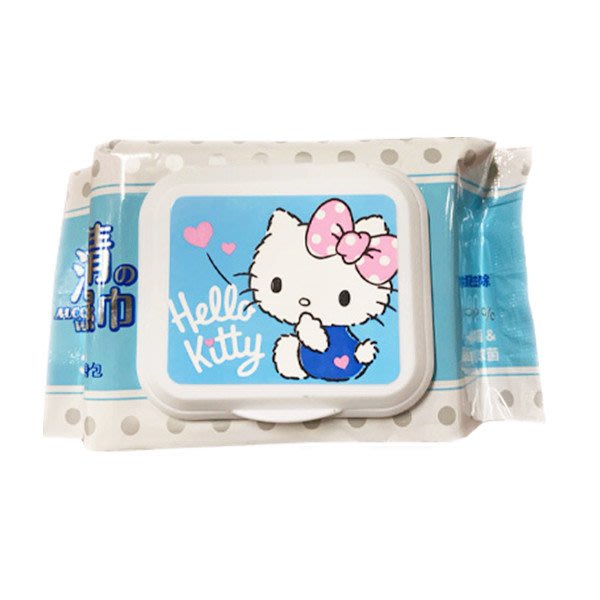 【震撼精品百貨】凱蒂貓_Hello Kitty~日本SANRIO三麗鷗台灣授權KITTY 酒精濕紙巾30抽(加蓋)