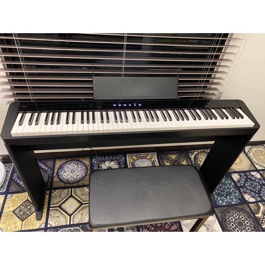 &lt;魔立樂器&gt; 套裝版CASIO PX-S1100時尚美型電鋼琴 鏡面觸控螢幕 可使用電池 總代理保固18個月 黑白兩色
