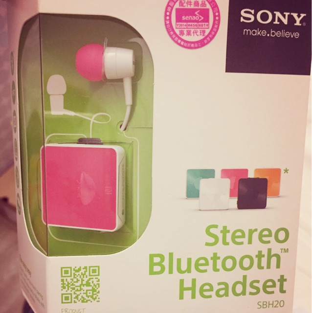 Sony SBH20 立體聲藍芽耳機（桃）全新