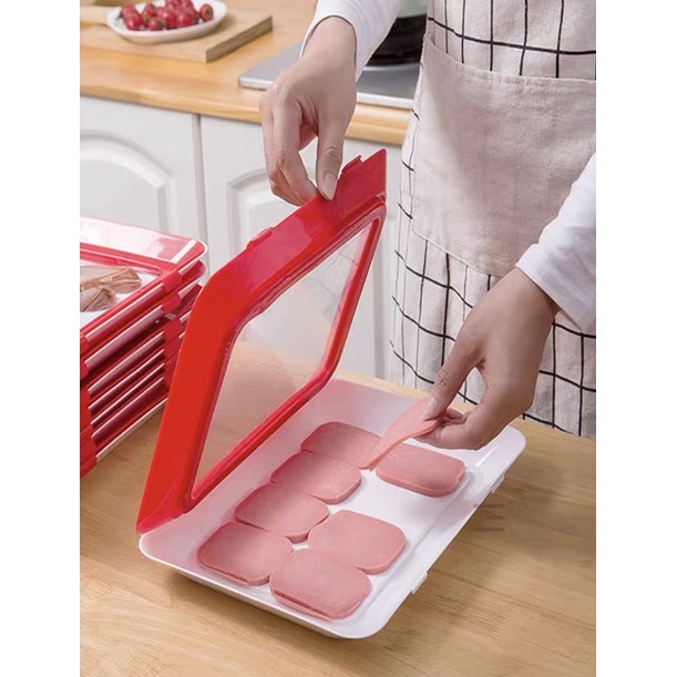 冰箱保鮮托盤 真空海鲜保鲜托盤 可叠加冰箱 食品保鮮盒 保鮮盤 密封膜 家用水果盤