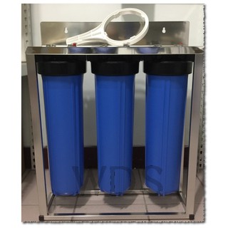 (WDS)水塔過濾器-20吋大胖高效能三道式淨水器-不鏽鋼腳架型不含濾心(非組合式,焊接一體型).可當小全戶.