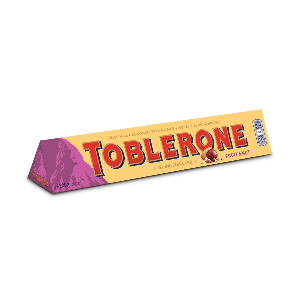 TOBLERONE 瑞士三角牛奶巧克力(葡萄堅果) 100g【家樂福】