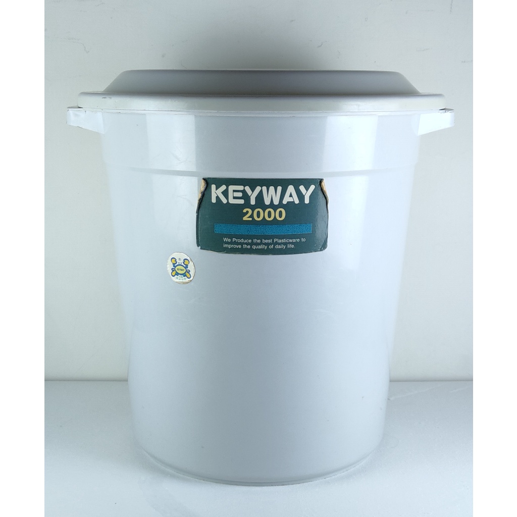 【KEYWAY2000圓桶】內徑28.5公分 可折手把；圓形塑膠桶；垃圾桶；儲存桶；米桶