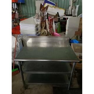 【尚典中古家具】白鐵雙層工作檯 二手工作桌