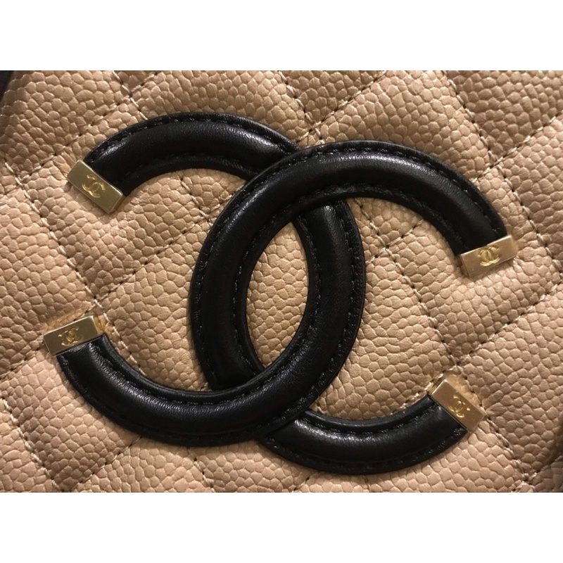 CHANEL VANITY CASE 中款21cm 裸黑配色現貨 復古化妝箱