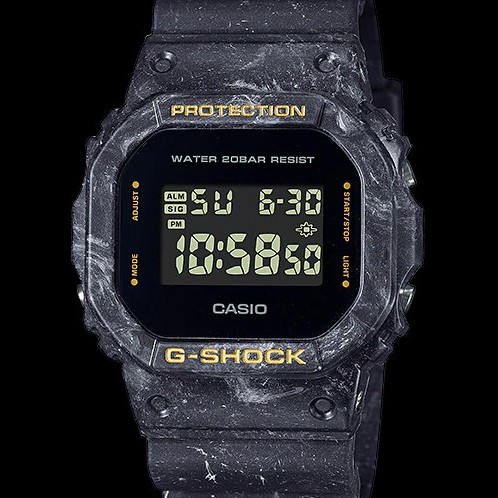 CASIO G-SHOCK黑色大理石腕錶DW-5600WS-1