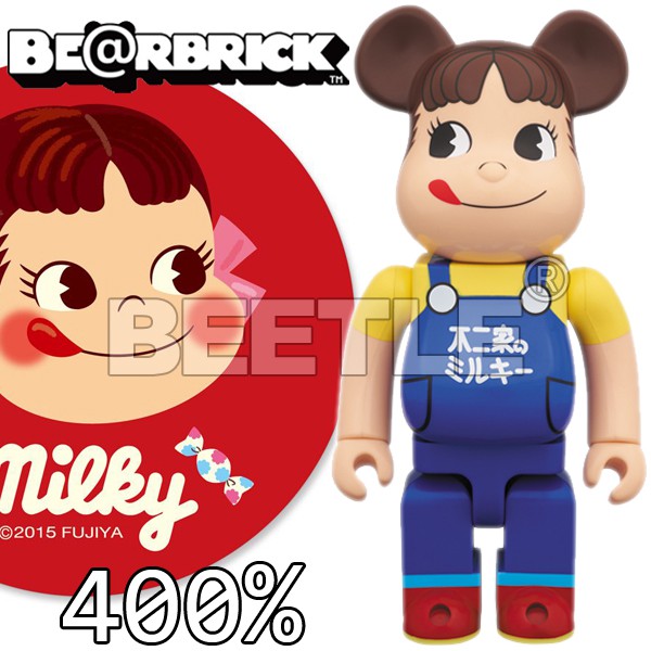 BEETLE BE@RBRICK FUJIYA PEKOLA CHAN 不二家 PEKO 牛奶妹 65周年 400%