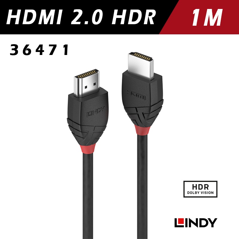 LINDY林帝 BLACK HDMI 2.0 4K/120hz 8K/60hz TYPE-A 公 to 公 傳輸線