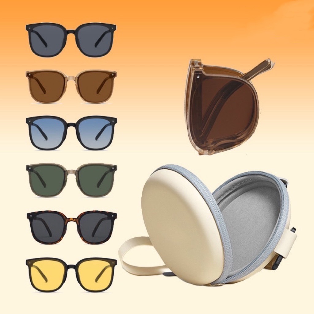 🕶️台灣現貨快速出貨🕶️便攜式韓系漸層色系折疊收納掌上墨鏡 太陽眼鏡 抗UV 大框 明星 同款 夏天 海邊 防曬 網美