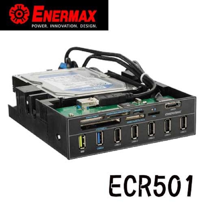 米特3C數位–ENERMAX 安耐美 ECR501 5.25吋全能讀卡機 U3讀卡速度+快充