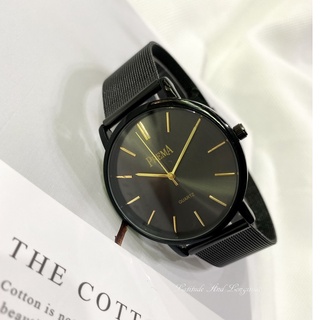 PREMA黑網鋼米蘭錶帶/搭配 多色鏡面 玫瑰金邊框 氣質出眾 超薄時尚 大小錶徑 情侶對錶 P3309