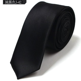 【vivi領帶家族】韓版窄領帶 手打5cm、7cm（黑色3-42）