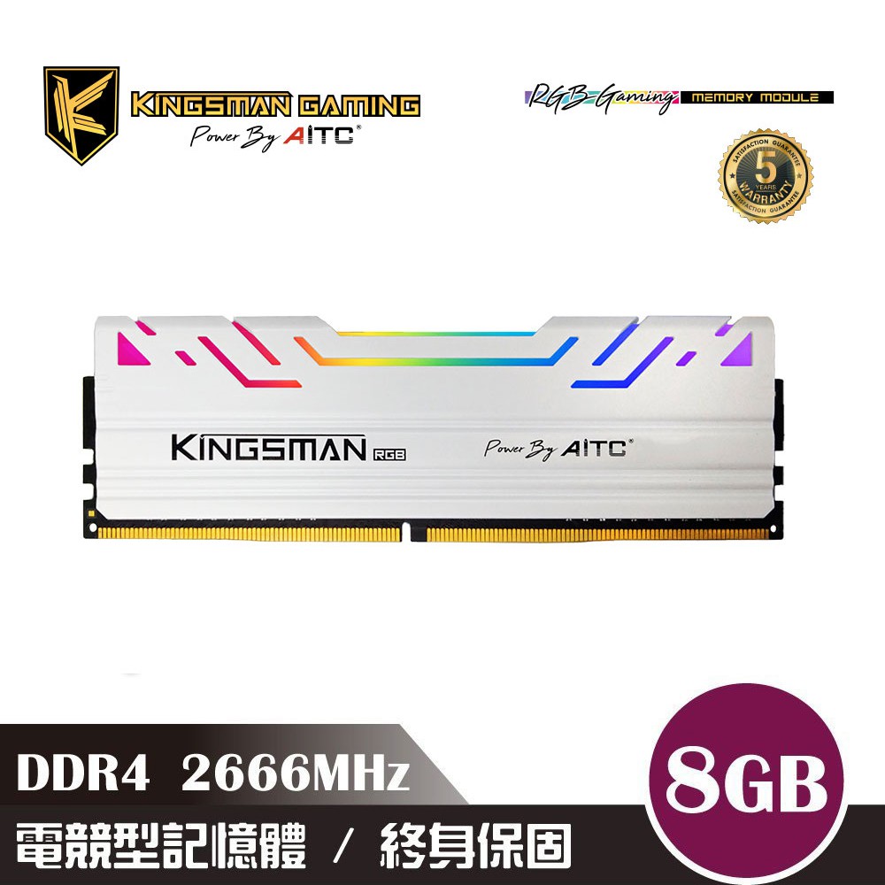 AITC 艾格 KINGSMAN RGB電競記憶體 DDR4 8GB 2666MHz