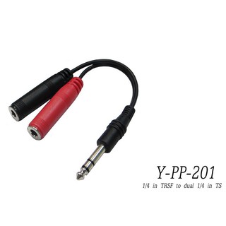 Stander Y-PP-201 台製立體聲 6.3mm 公頭轉 6.3mm 左右音源訊號分接線 [唐尼樂器]