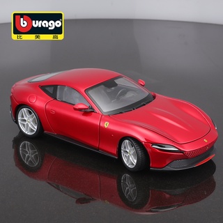 FERRARI Bburago 1: 24 法拉利羅馬紅色跑車靜態壓鑄車輛收藏模型車玩具