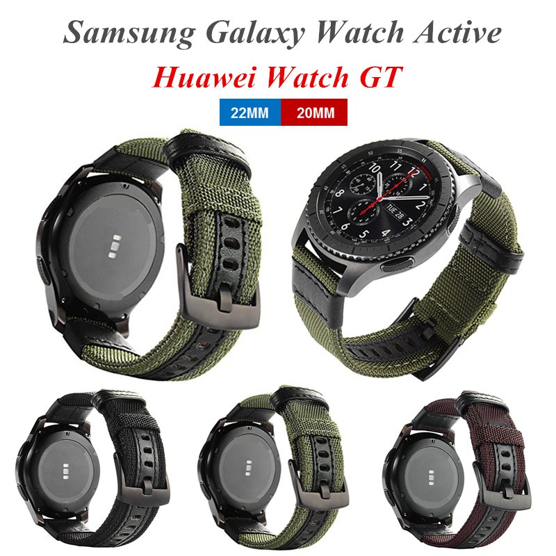 20mm 22mm快拆帆布錶帶 華為Huawei Watch GT/三星Galaxy Active吉普尼龍錶帶 運動錶帶