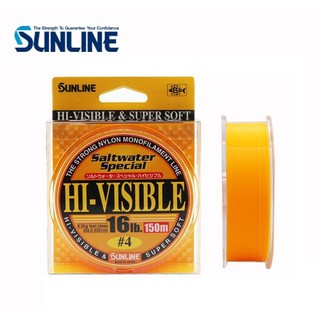 ❖天磯釣具❖海水特化超高目視性 日本SUNLINE SWS.HIGH-VISIBLE 磯釣 螢光黃尼龍母線 150m