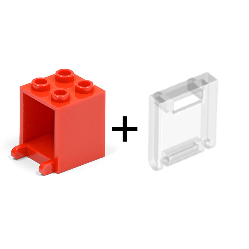 LEGO 樂高 2x2x2 Red Box 4261628+4219773 紅色櫃子+透明門片 信箱 4345