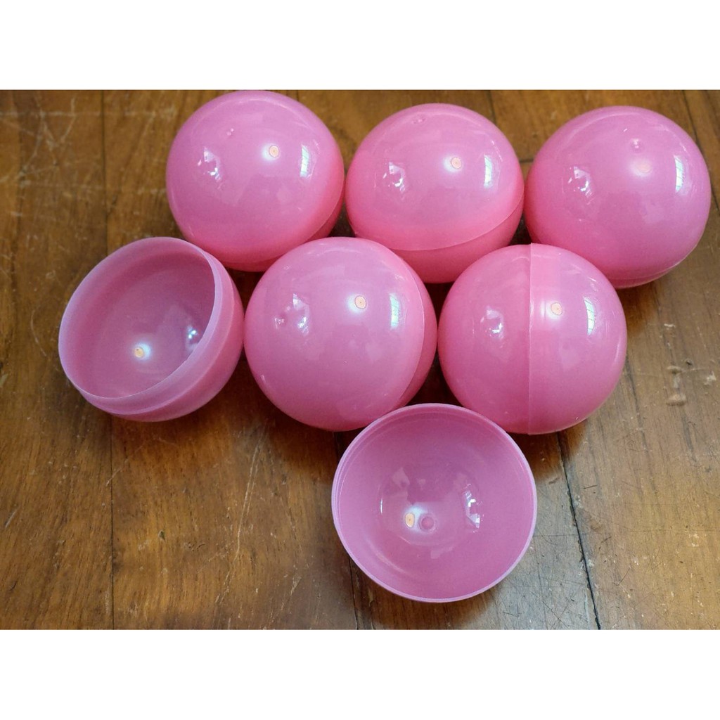 5cm 粉紅色　正圓球型(按壓式)20顆入/空扭蛋殼/婚禮小物/抽獎扭蛋