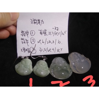 天然翡翠a貨緬甸玉冰種彌勒佛墜子吊墜玉佩玉墜耳環耳釘耳飾首飾飾品