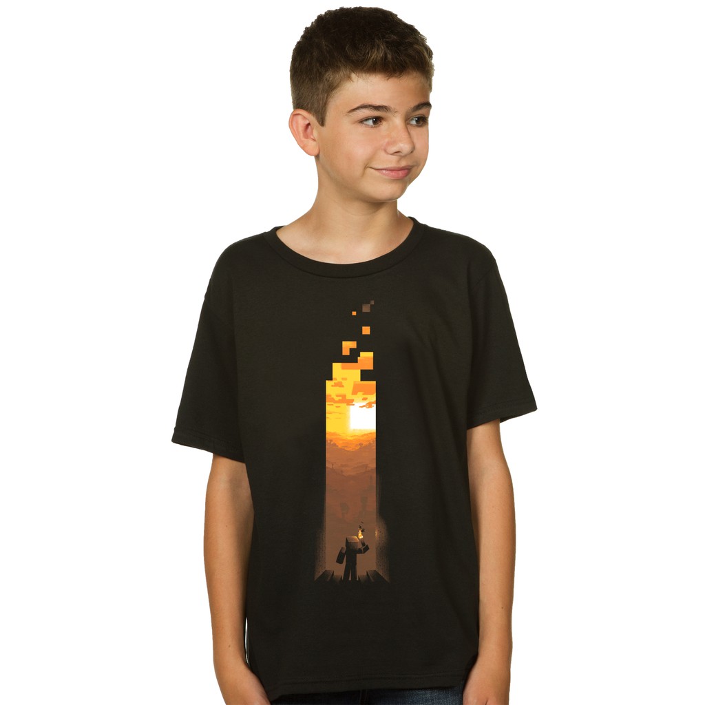 Minecraft 我的世界 麥塊 當個創世神 火把 青少年 兒童 短袖 t 恤 短袖t恤 t恤 潮t [美國公司貨]