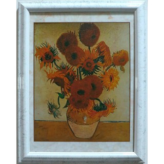 實木框畫 梵谷 向日葵 太陽花 世界名畫 印象派 van Gogh 裱框畫 複製畫 裝飾畫 壁畫 生活佈置 居家佈置
