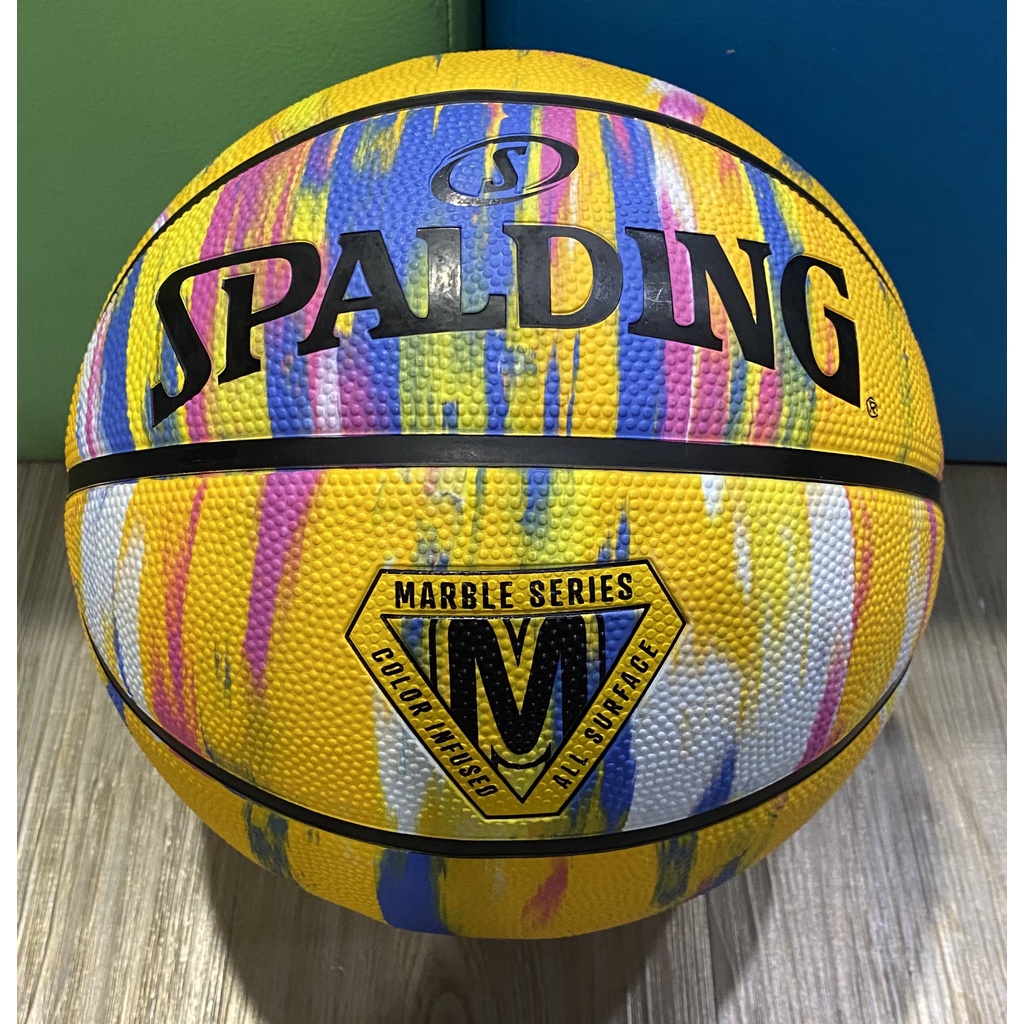 斯伯丁SPALDING SP 大理石系列黃彩7號籃球SPA84401 室外專用球☆‧°小荳の窩°‧☆㊣