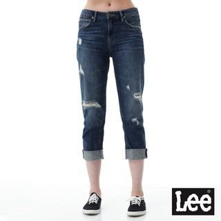 Lee 411 高腰標準合身小直筒牛仔褲 女 Modern 藍LL1702766ER
