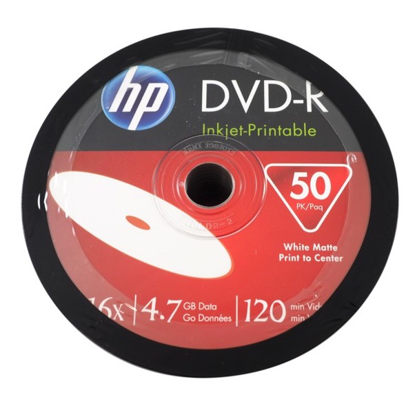 HP DVD-R 4.7GB 16X 可列印燒錄空白光碟 50片裝 可燒錄光碟 空白片 燒錄片 光碟片 空白光碟 台灣製