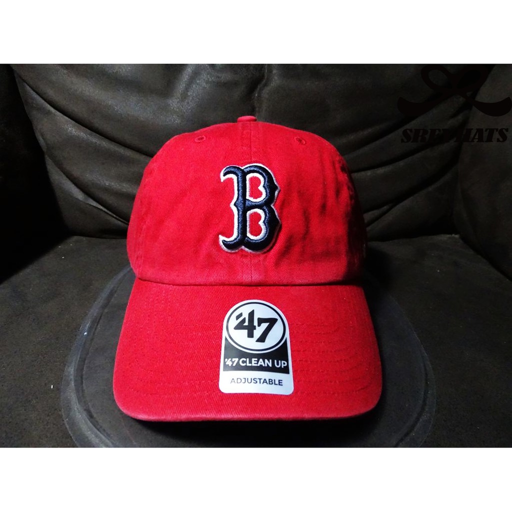 [SREY帽屋]預購★47 Brand CLEAN UP MLB 波士頓紅襪 紅底黑標經典LOGO 美國限定 棒球 老帽