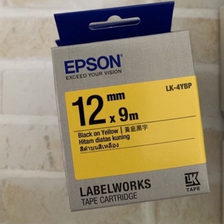 【原廠】EPSON LK-4YBP C53S654404 標籤帶(粉彩12mm )黃底黑字 種類多下單前請再次確認型號