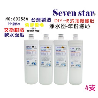 OCEAN濾心卡式PP綿質活性炭濾心套裝組  濾心 RO貨號 602584 Seven star淨水網