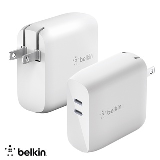 【Belkin】貝爾金 旅充頭68W 雙USB-C PD GaN(50W+13W)(WCH003dqWH)充電器 快充頭