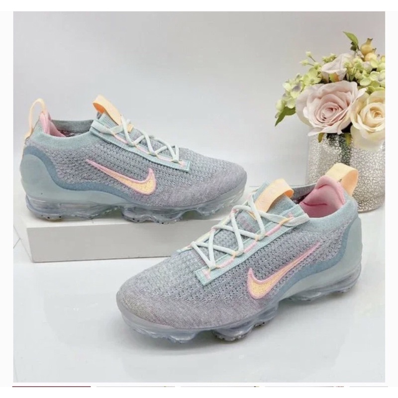 Nike 慢跑鞋 Vapormax 2021 FK 運動女鞋 大氣電舒適避震 針織鞋面 環保理念 彩粉DH4088300