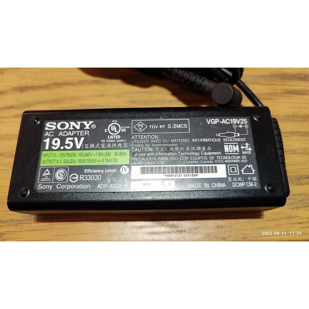 索尼 SONY VAIO 原廠 VGP-AC19V25 19.5V 4.7A 筆電 充電器 變壓器