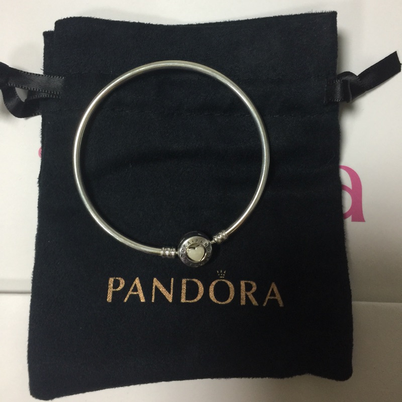 Pandora白色愛心硬環