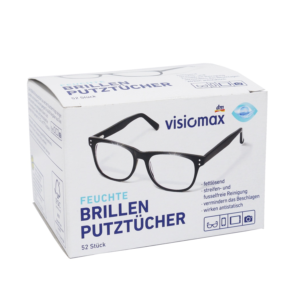 【53小舖】 德國 visiomax 新包裝 專業拭鏡布 鏡面清潔 平板/手機清潔擦拭布 眼鏡清潔布 不留痕拋棄式